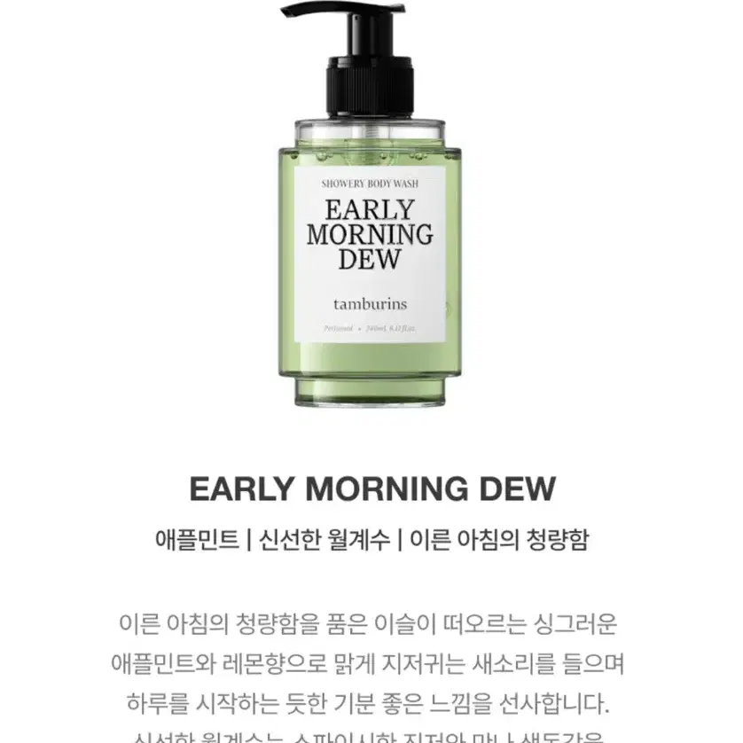 탬버린즈 바디워시 EARLY MORNING DEW 새상품