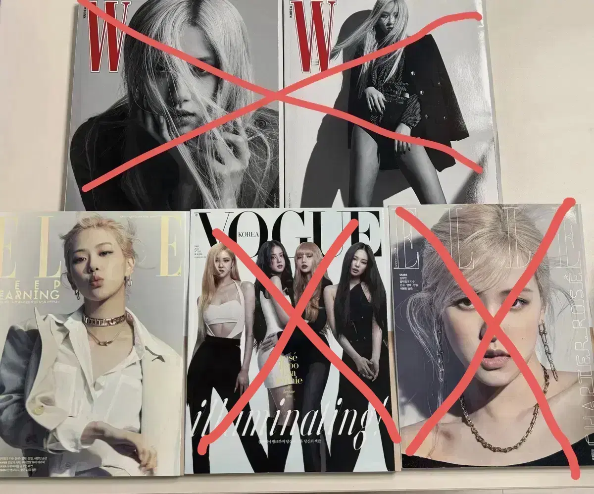 Black Pink rose 5 magazines (L, W Korea, Vogue)