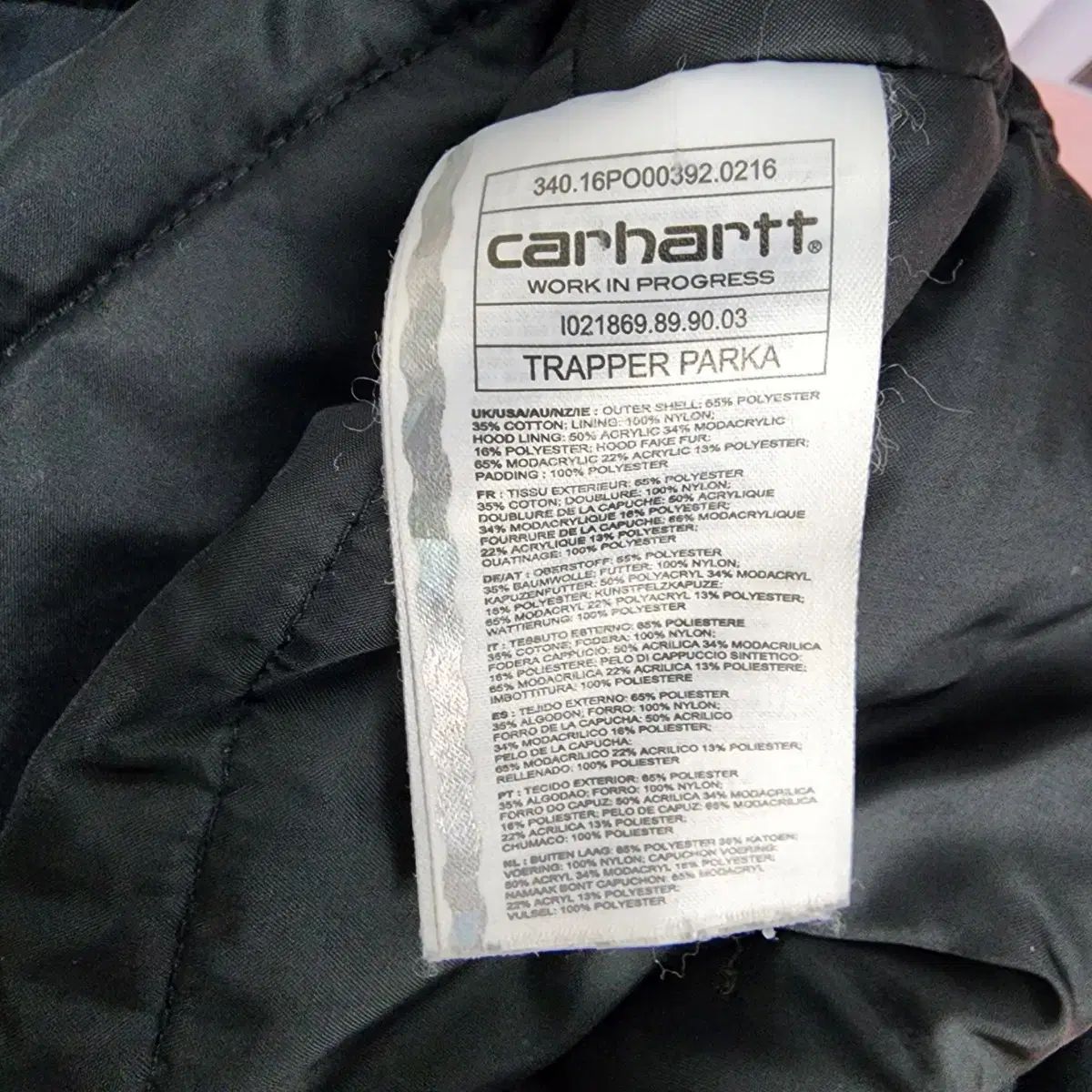 칼하트 CARHARTT 트래커 파카 패딩 점퍼 블랙 M