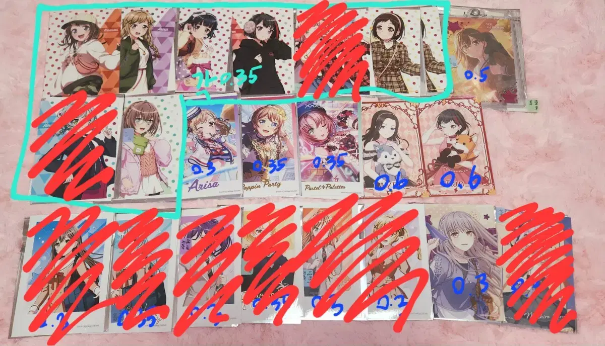 Bangdream gacha sell bromide canbadge colored paper polaroid sticker acrylic