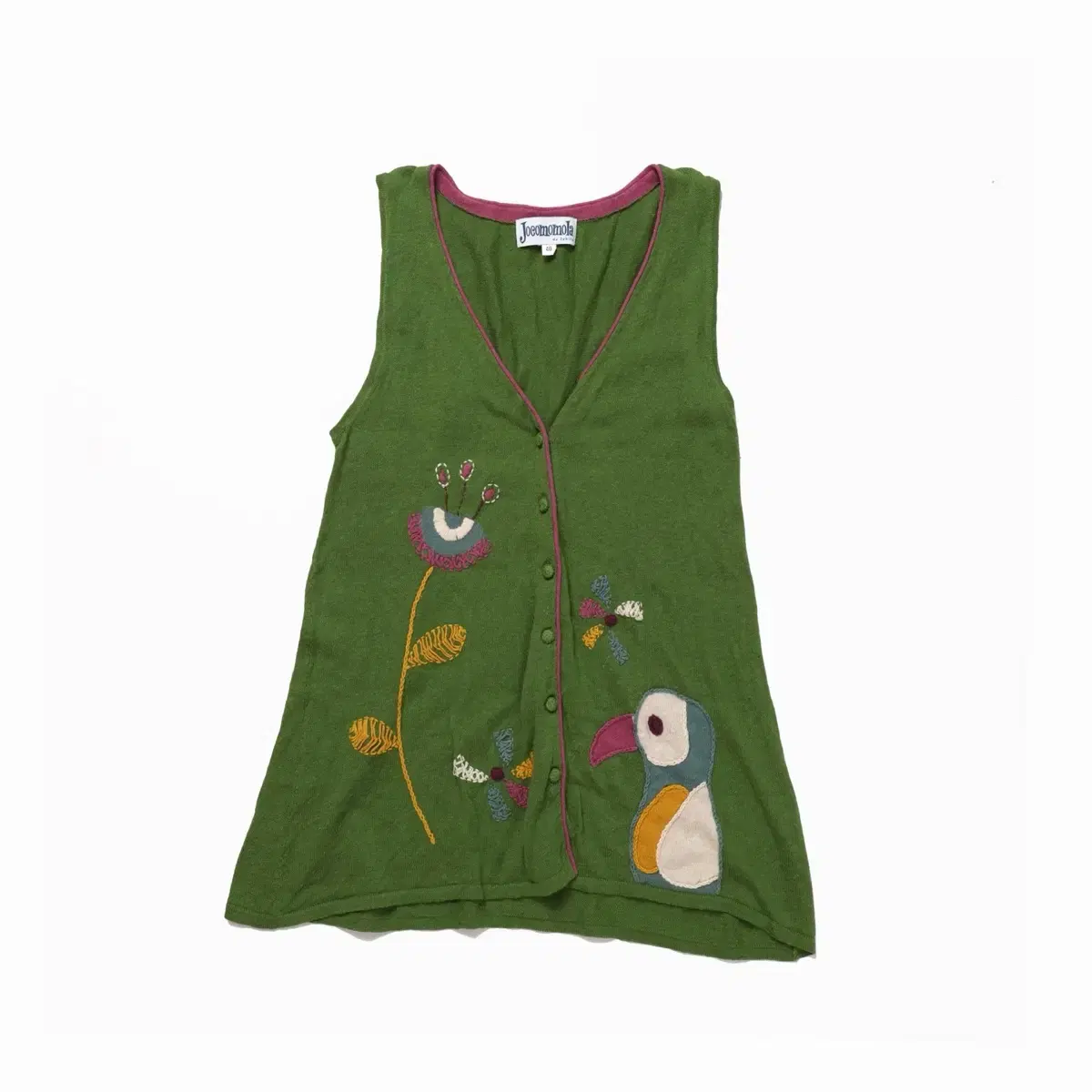 Jocomomola Embroidery Button Vest