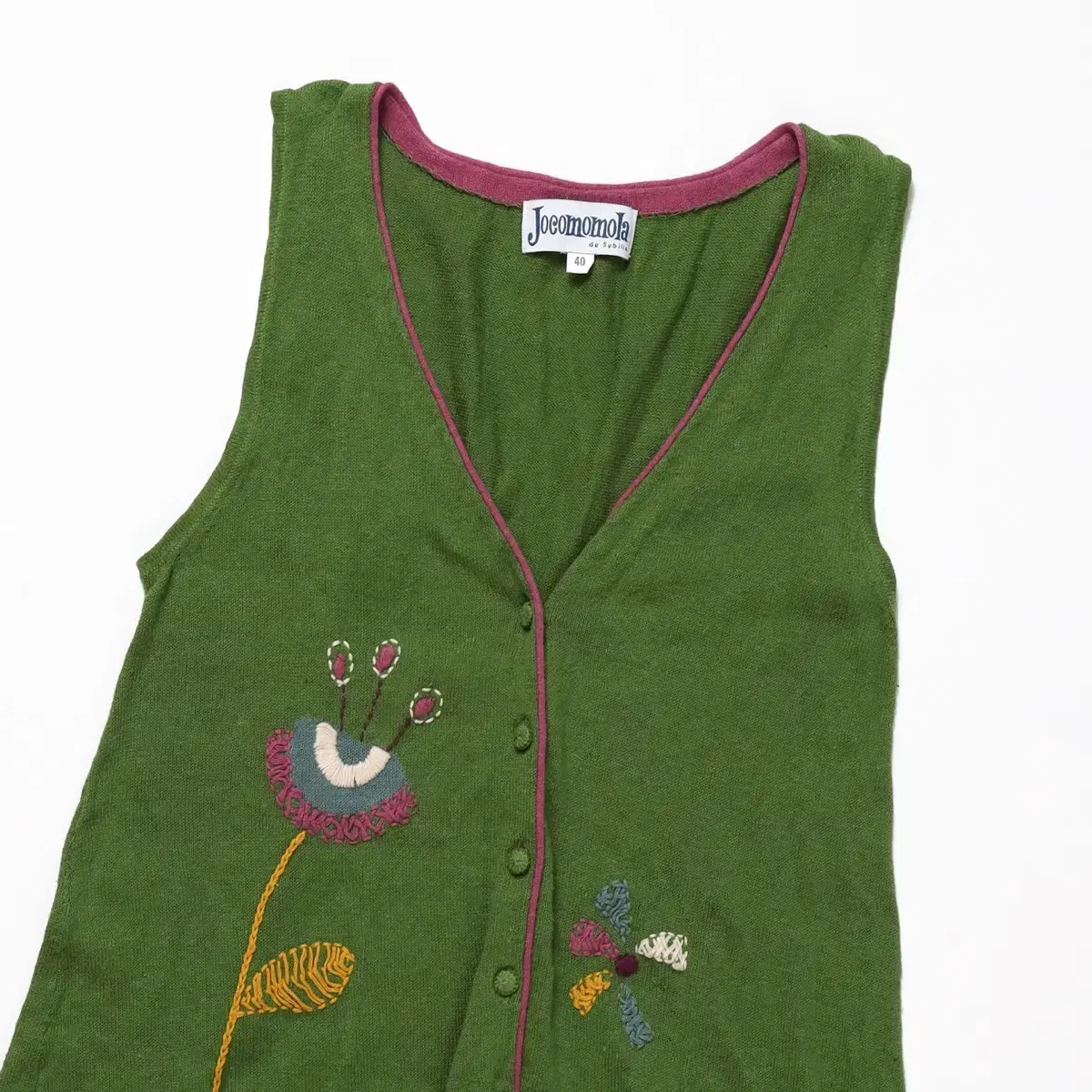 Jocomomola Embroidery Button Vest