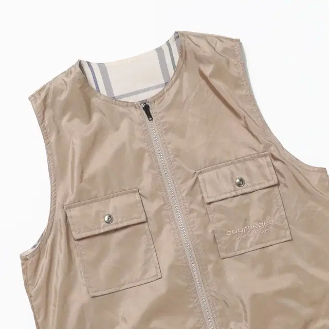 courreges sport Reversible Zip Up Vest