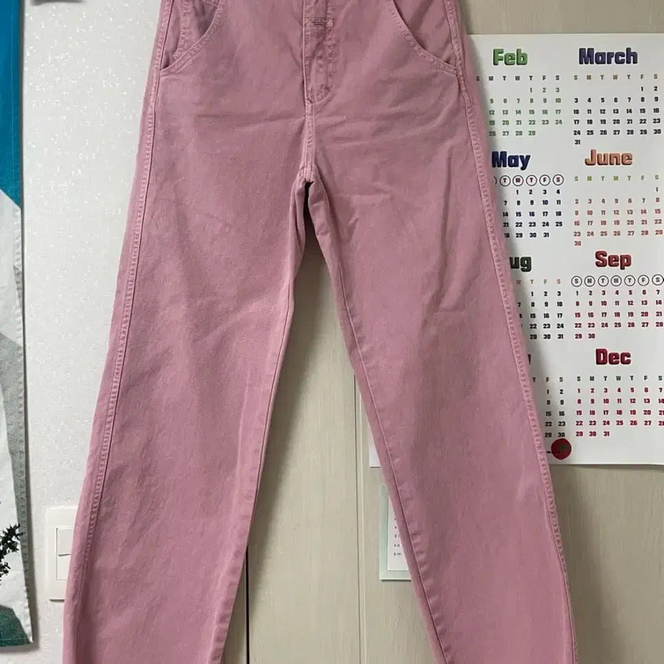 마리떼 W COULEUR DENIM PANTS pink 팬츠(새제품)