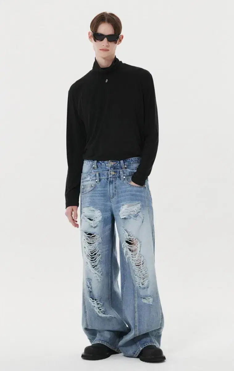 DNSR / DestroyedDouble Over Light Blue DenimPants