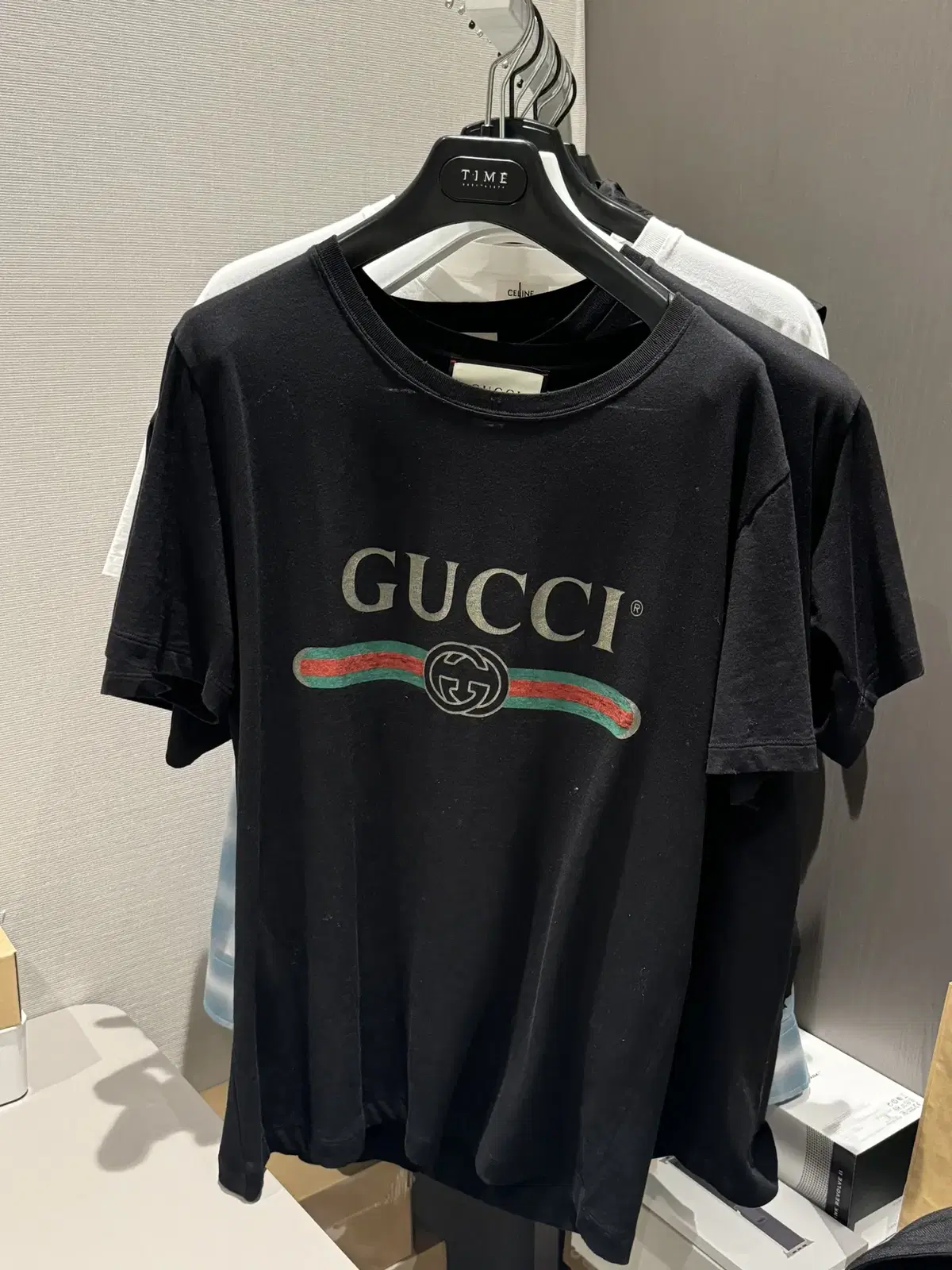 Gucci Vintage Bandeau Logo T-shirt Black S