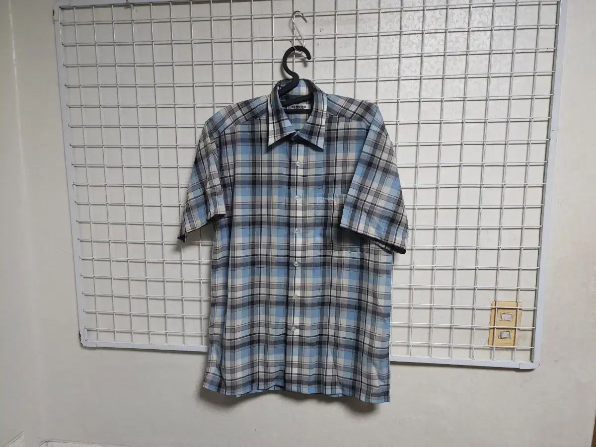 (new)Renoma(wool)check short sleeve shirt(men100)