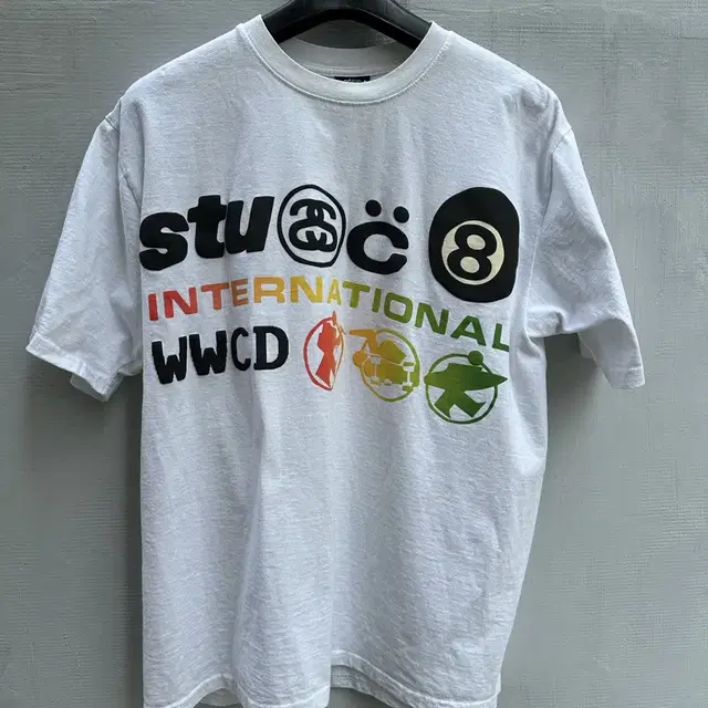 [L] 스투시 x CPFM 인터네셔널 반팔 화이트 Stussy