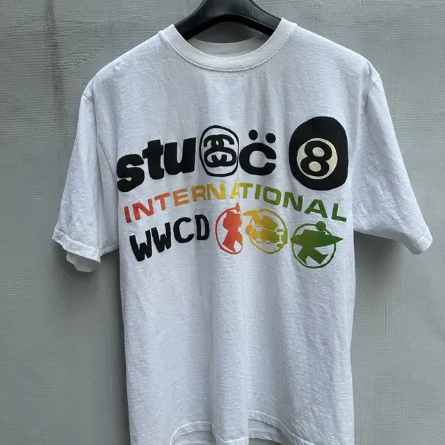 [L] 스투시 x CPFM 인터네셔널 반팔 화이트 Stussy