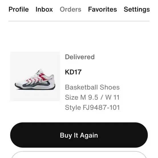 나이키 KD 17 USA 275 M 9.5