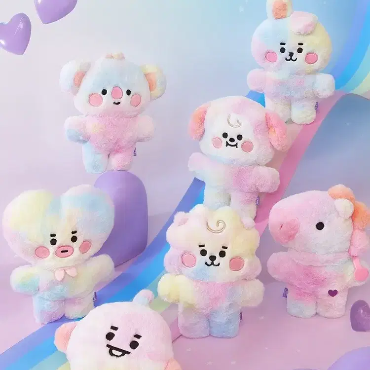 라인프렌즈 BT21 BABY 레인보우 플렛퍼 스탠딩 인형 타타