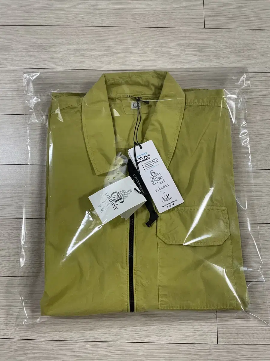 CP Company Gabardine Zipper Shirt Golden Palm Yel (22FW)