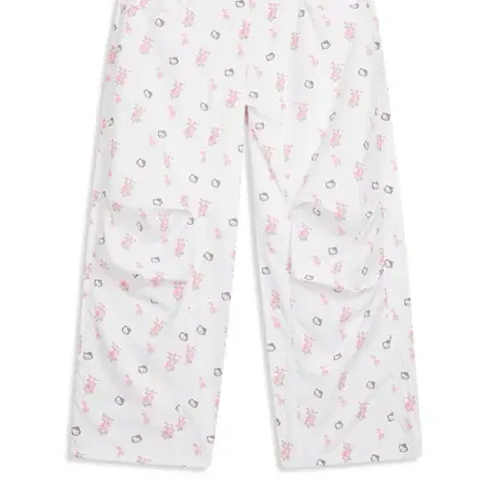 HELLO KITTY X YY PARACHUTE PANTS, WHITE