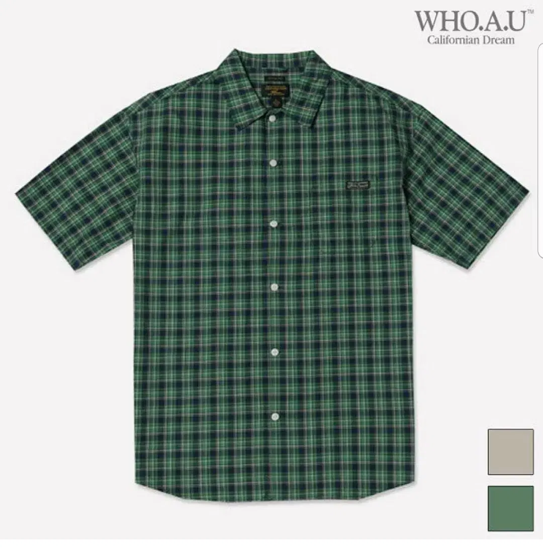 Huayu Overfit Big Check Green Short Sleeve Shirt Nambang