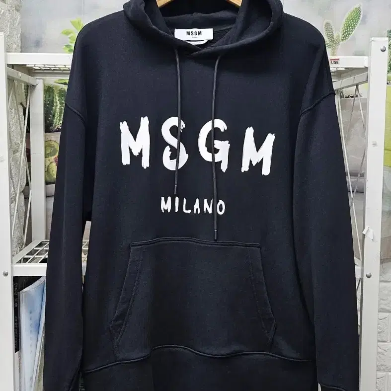 MSGM 남성 후드티 21FW 밀라노로고 블랙 (M) MI97