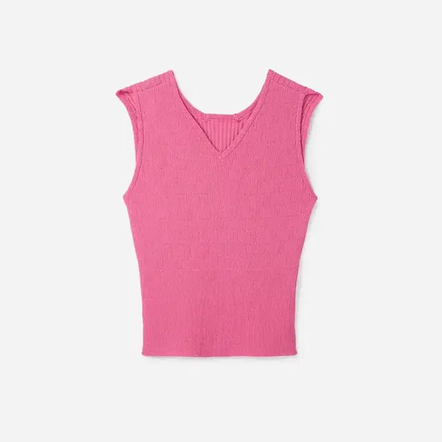 seo CHECKERBOARD KNIT VEST PINK