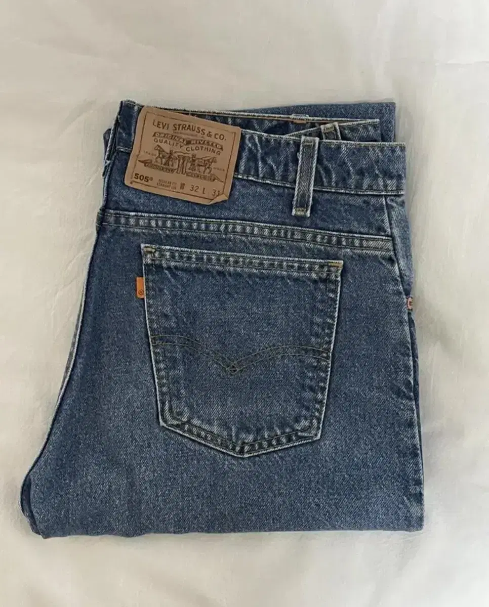 (30)Levi's 90s 505 orange tap jin blue vintage jeans sell