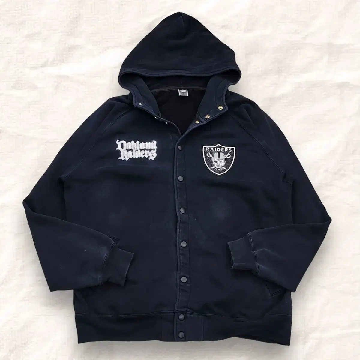 [XL] NFL 90s Vintage Raiders Hooded Jacket Black