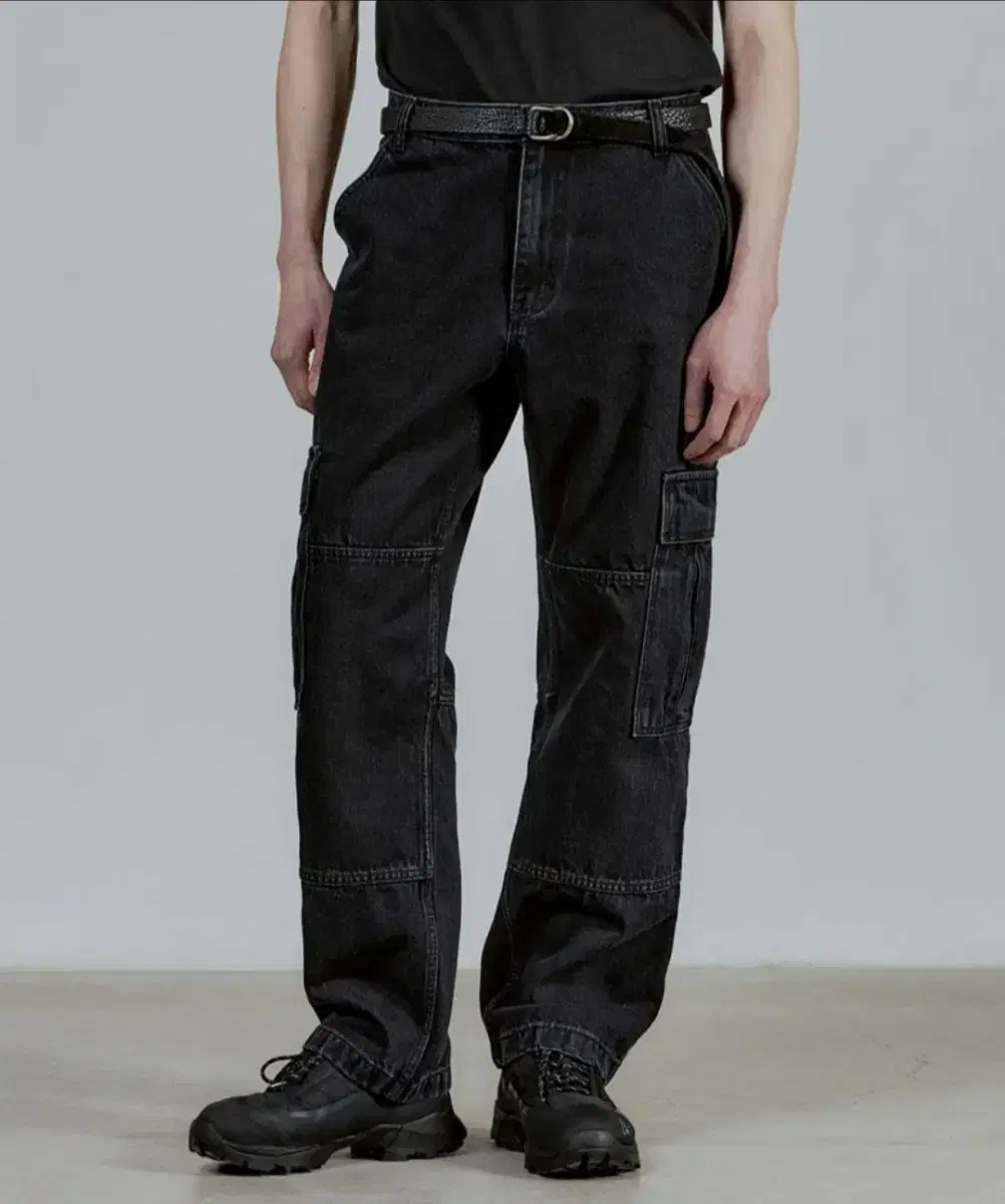 브랜디드 CONE MULTI CARGO DENIM PANTS [BLACK