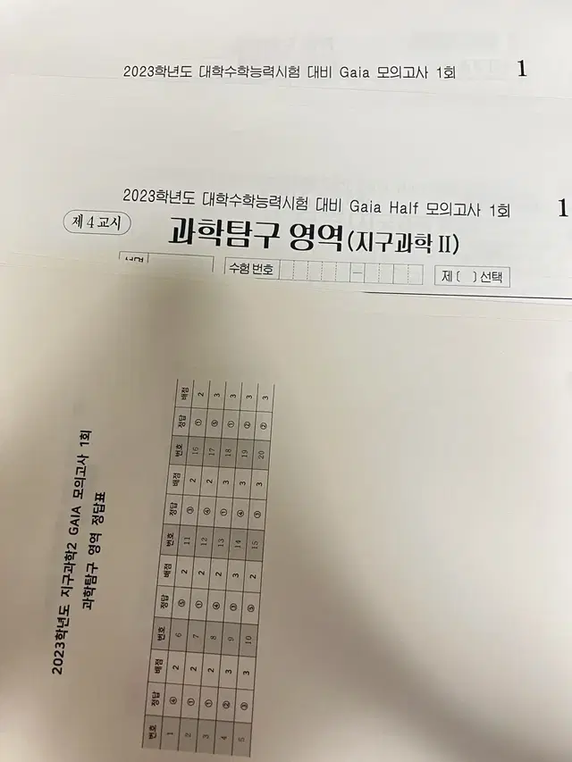 2023 지구과학2 가이아 모의고사 22회분