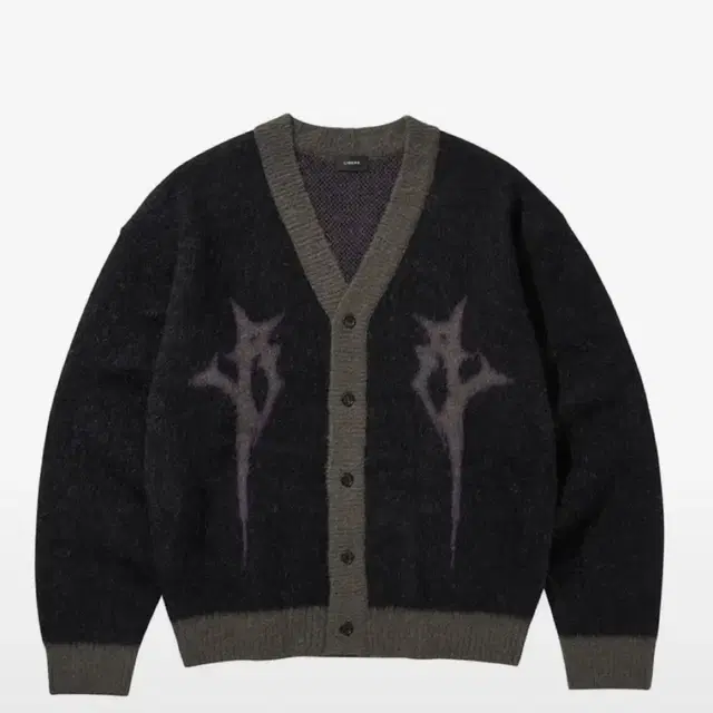 리베레코리아 LOGO MOHAIR CARDIGAN / BLACK