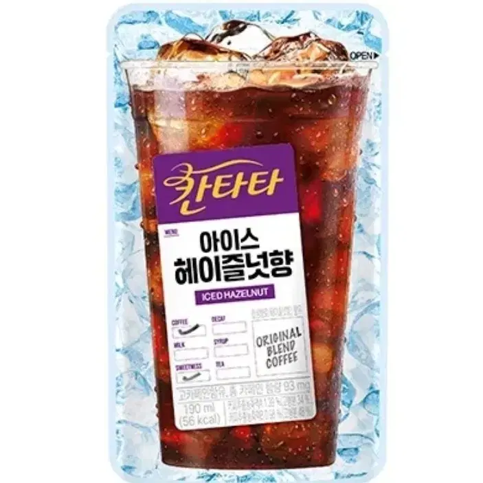 칸타타 헤이즐넛 190ml 20개 아이스 파우치 커피