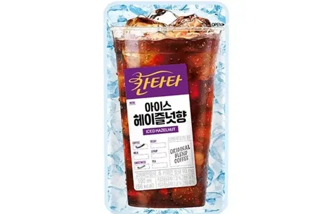 칸타타 헤이즐넛 190ml 20개 아이스 파우치 커피