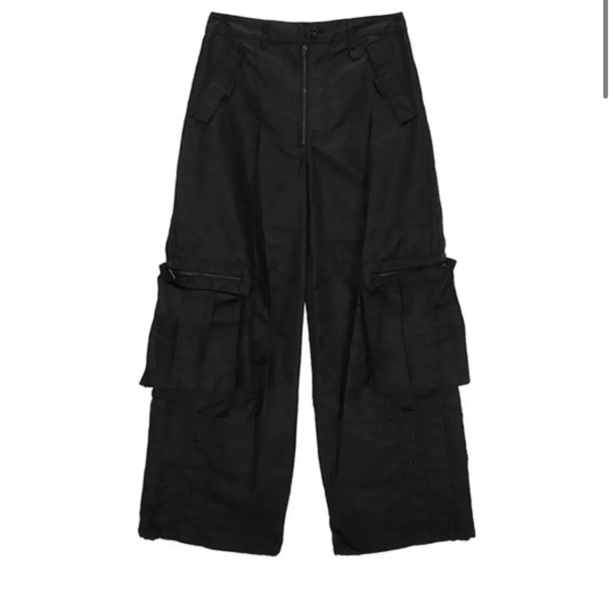 마뗑킴 nylon cargo work pants black