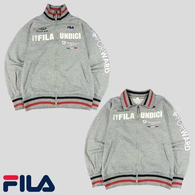 FILA 휠라 필라 JP 멜란지그레이 레드 네이비 UNDICI 패치 풋볼