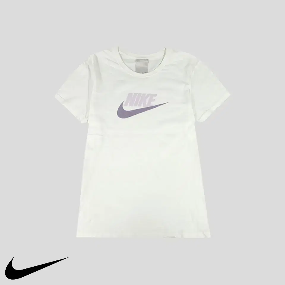 Nike 00s White Mid Purple Fuchsia Logo Printed Cotton100 Short Sleeve T-Shirt