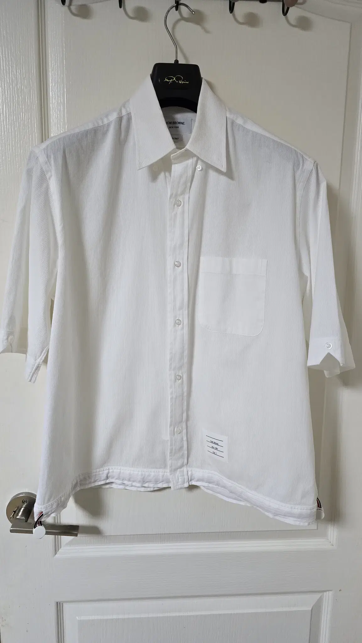 Thom Browne White Short-Sleeved Shirt Size 5