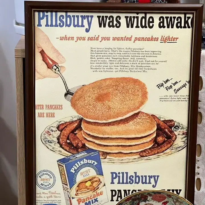 영국빈티지빵집소품>주방 pillsbury cake액자 요리 홈베이킹 오늘