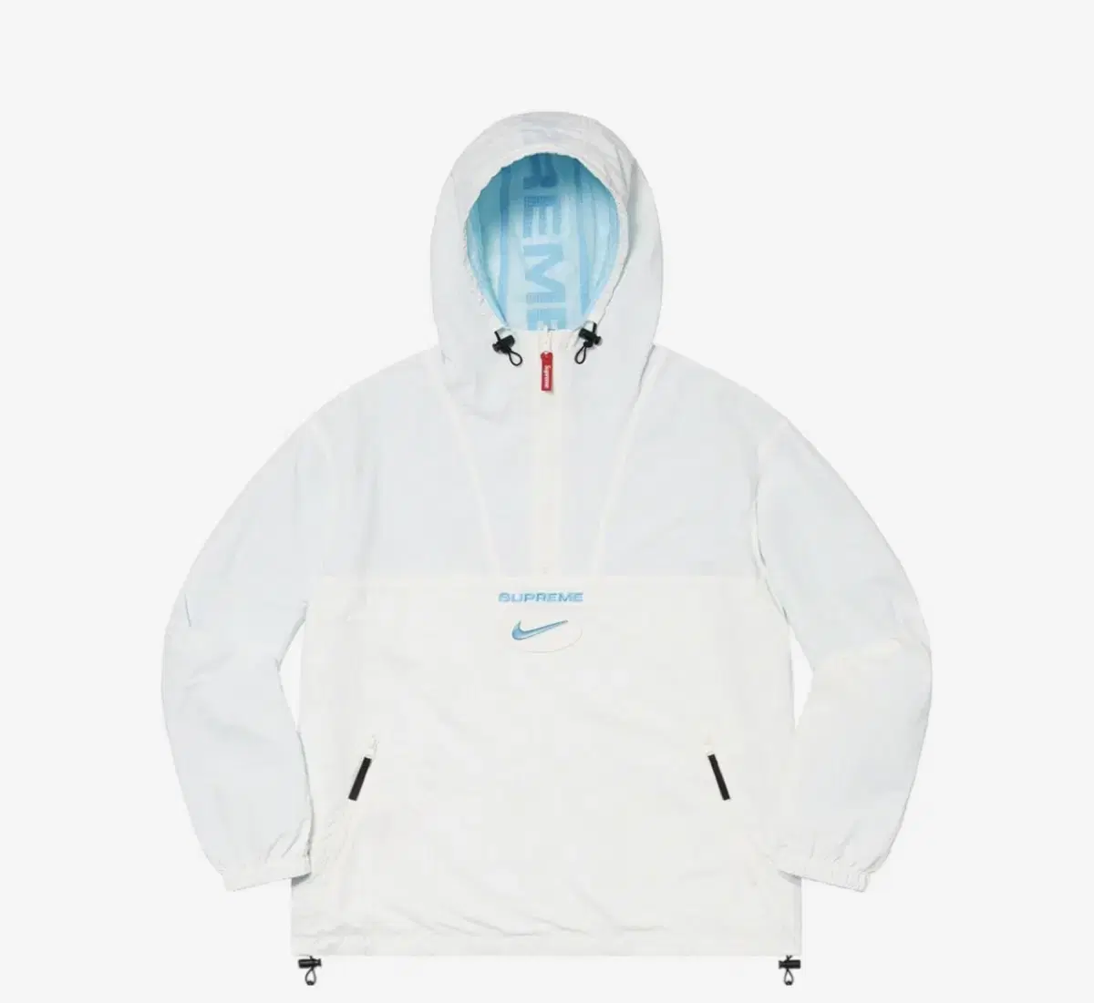 (L)Supreme - Nike Reversible Ripstop Anorak White - 20FW