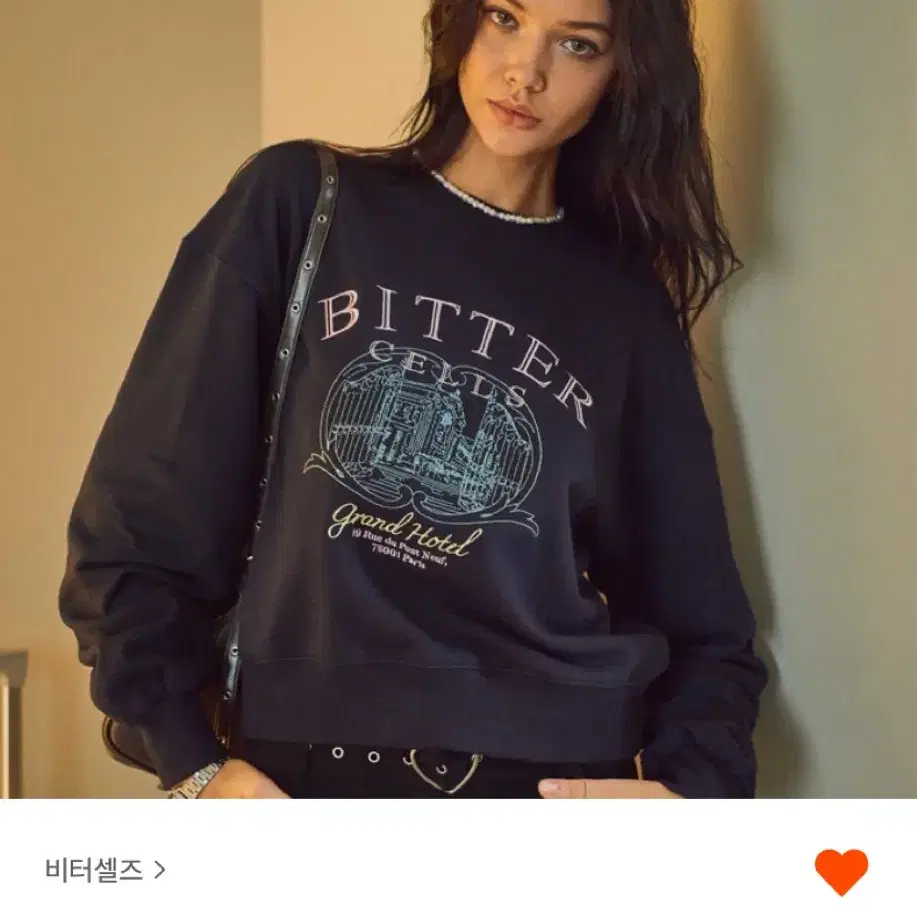 비터셀즈 belle sweat shirt 네이비 맨투맨