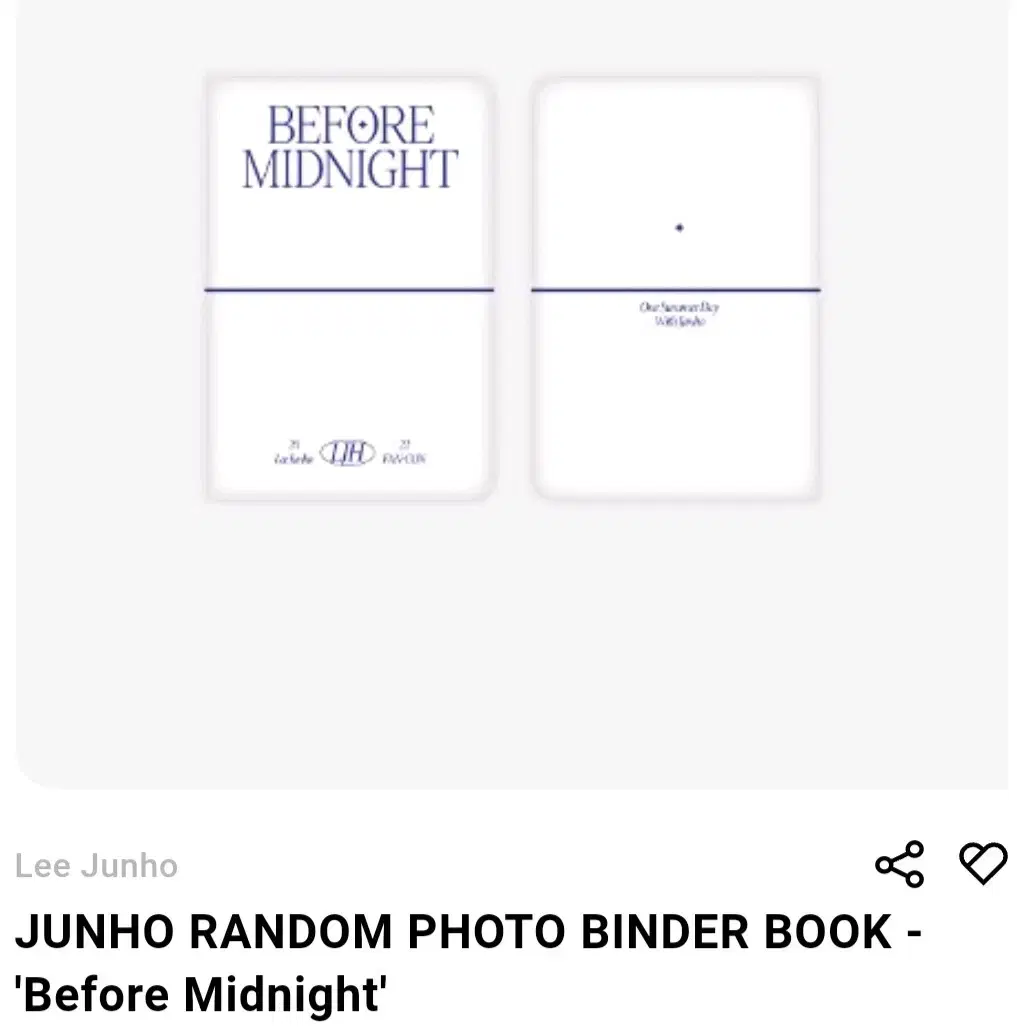 Lee Junho Bimina BEFORE MIDNIGHT Photo Binder (unsealed)