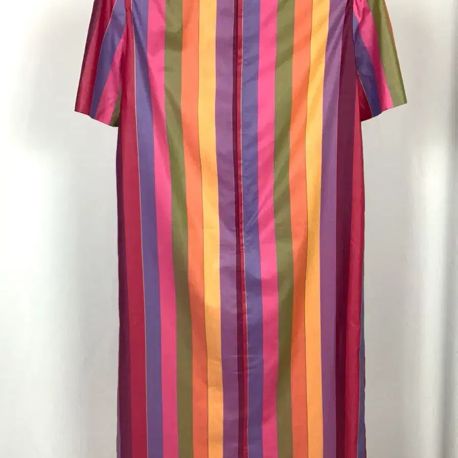 LUFINE Pink Rainbow Striped Long Dress