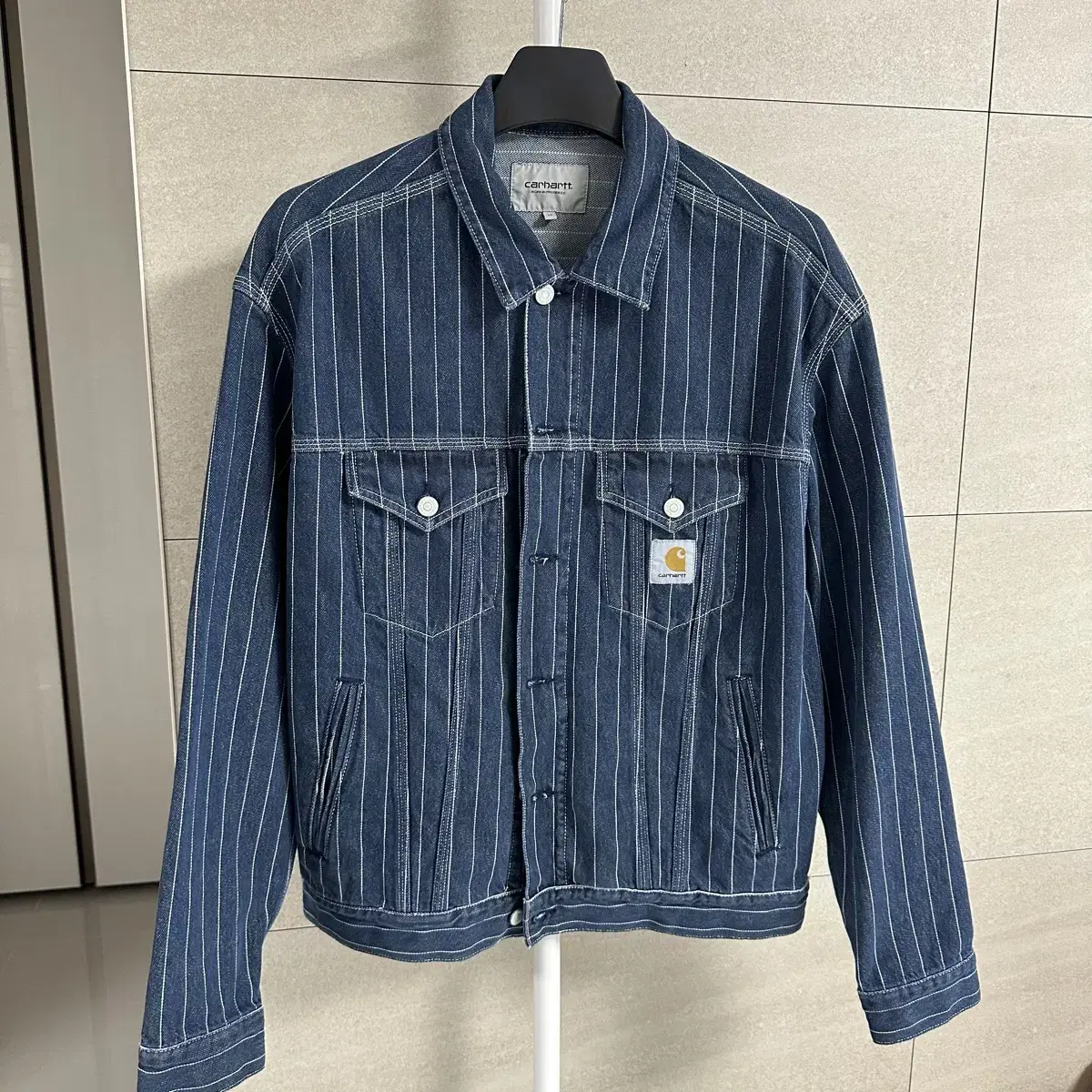 M] Calhart Orléans Striped Denim Jacket