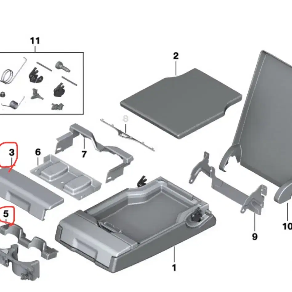 bmw F10 뒷좌석 팔걸이 부품 팝니다