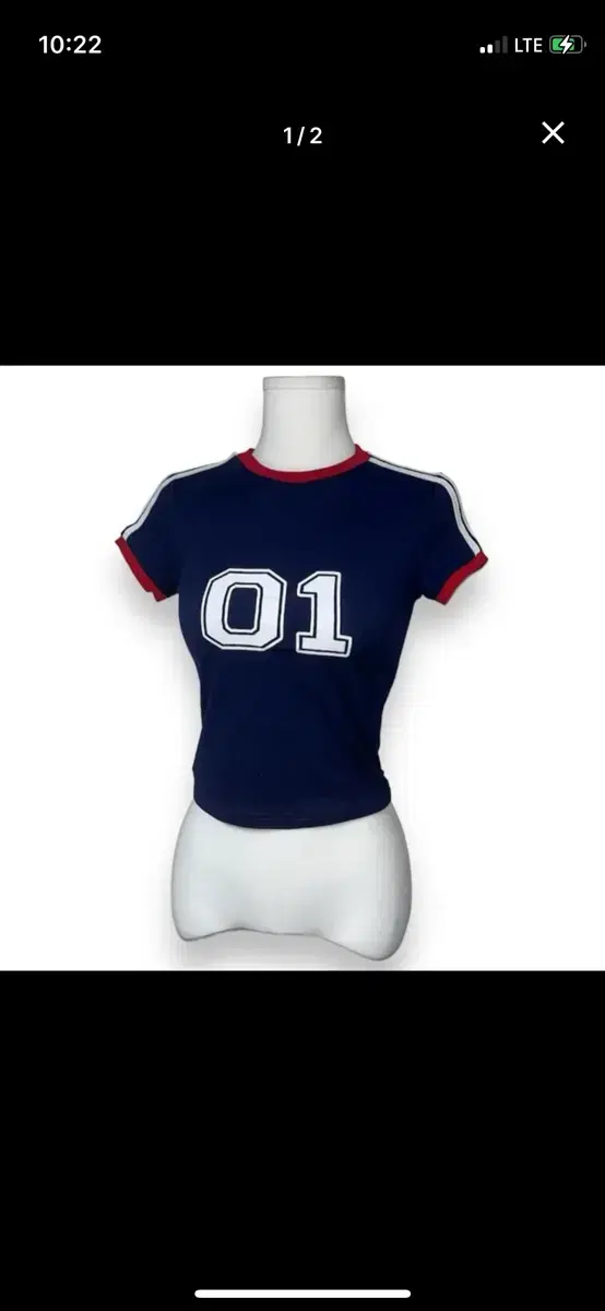 Soft Navy 01 Crop Tee Able