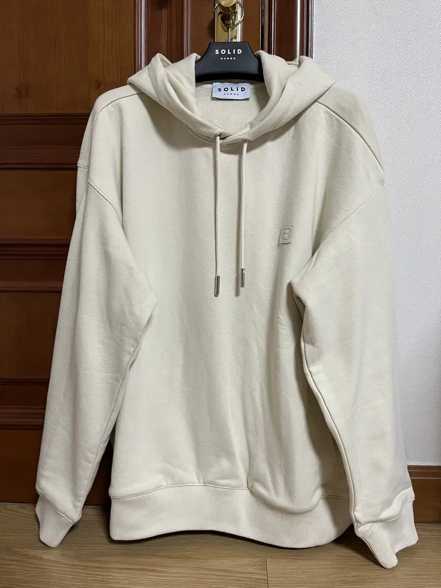 Solidhomme beige back logo hoodie for sale~~~!!!