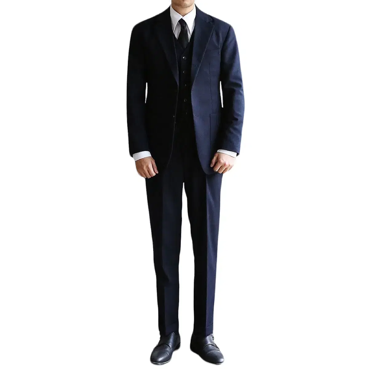 Men's Three-Piece Navy Wool Suit (100/30)