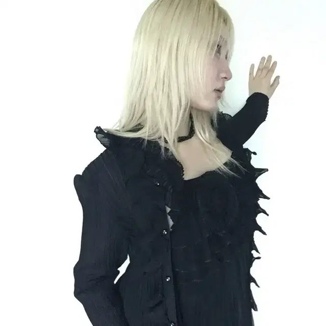 Gothic Pleats ruffle cardigan