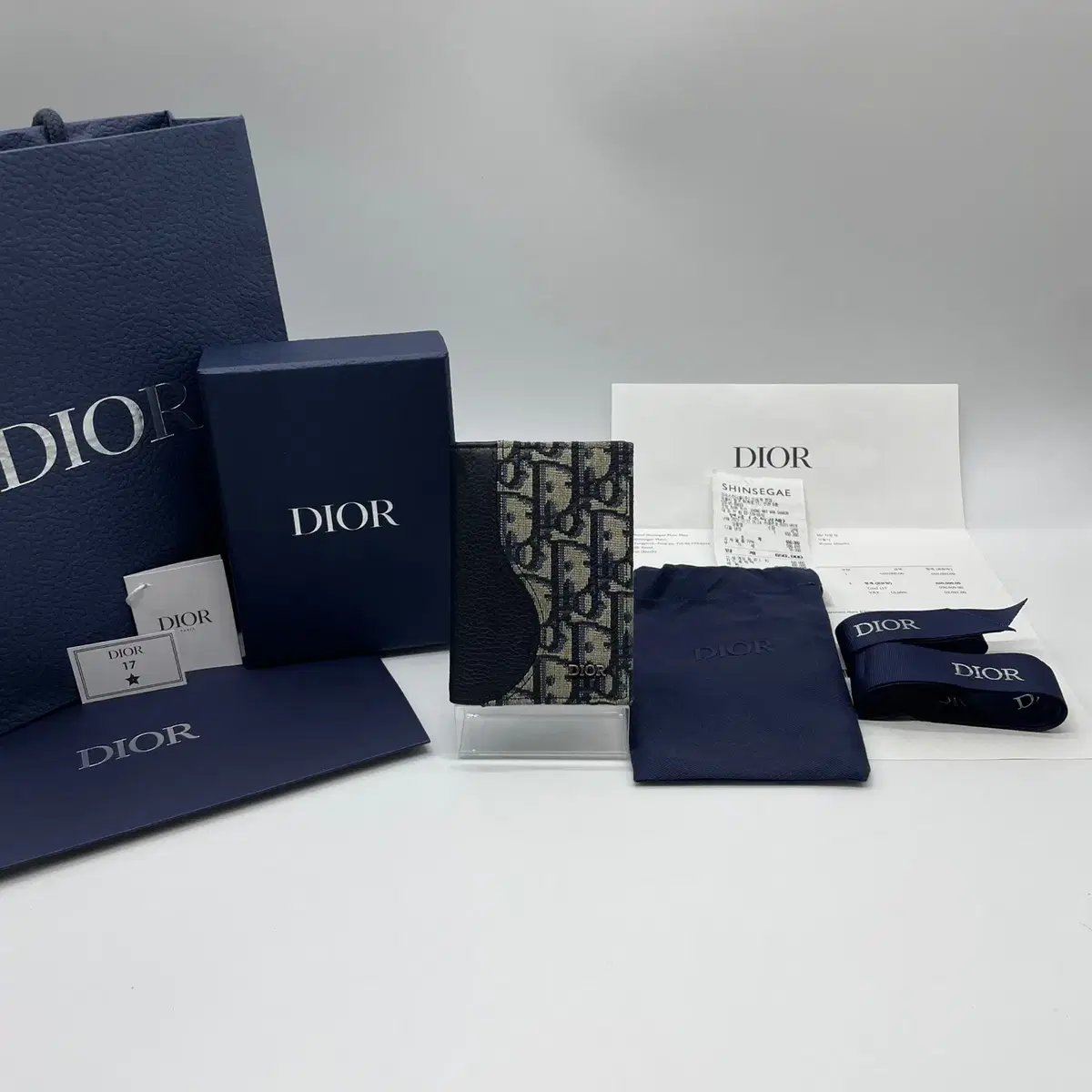 Dior Oblique Jacquard Saddle Organizer Kard Wallet