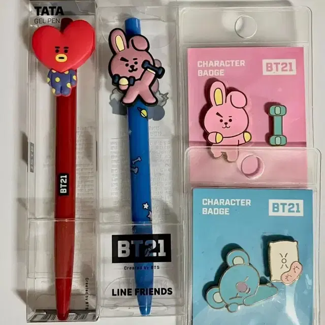 방탄소년단 BT21 굿즈 타타 쿠키 코야 볼펜 뱃지