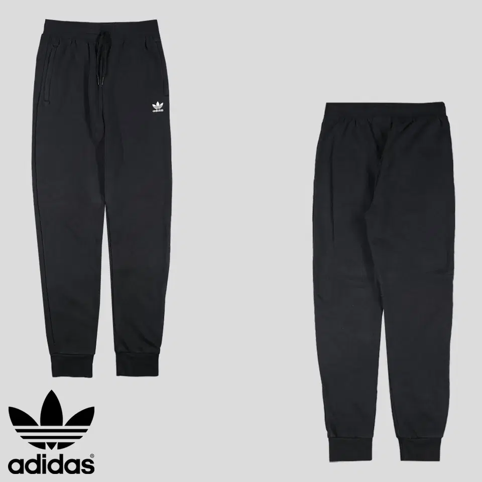 Adidas Pigment Black and White Trefoil Embroidered Cotton Blend Banded Brushed Jogger Pants