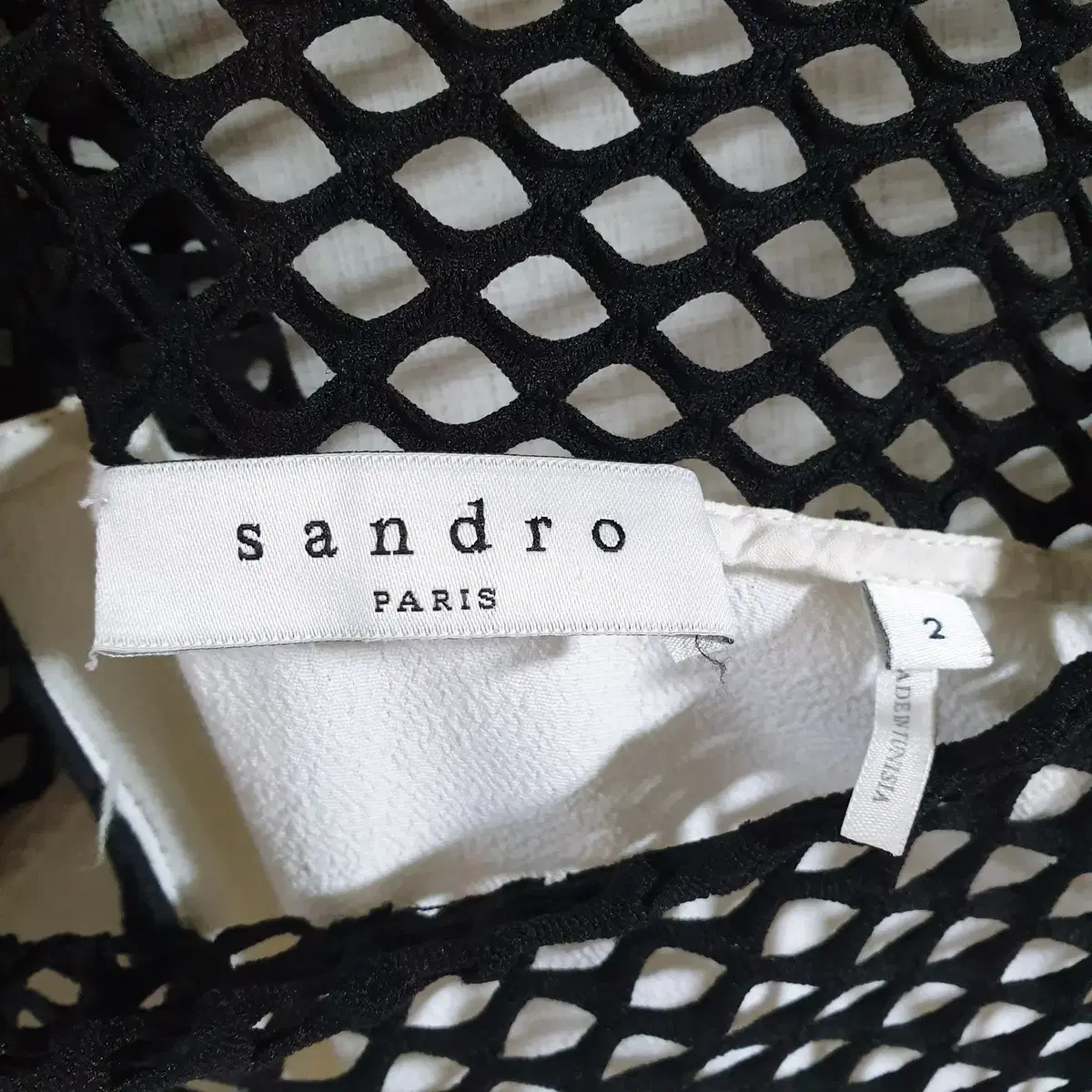 Sandro 산드로 펀칭 메쉬 블라우스