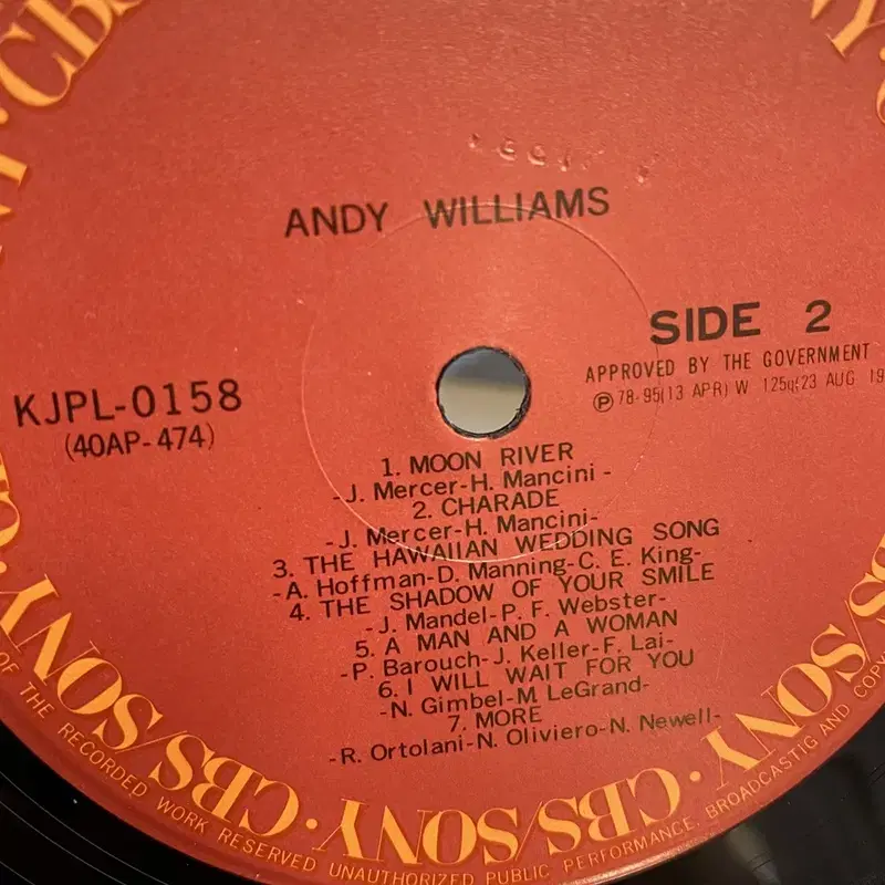 ANDY WILLIAMS LP / C1046