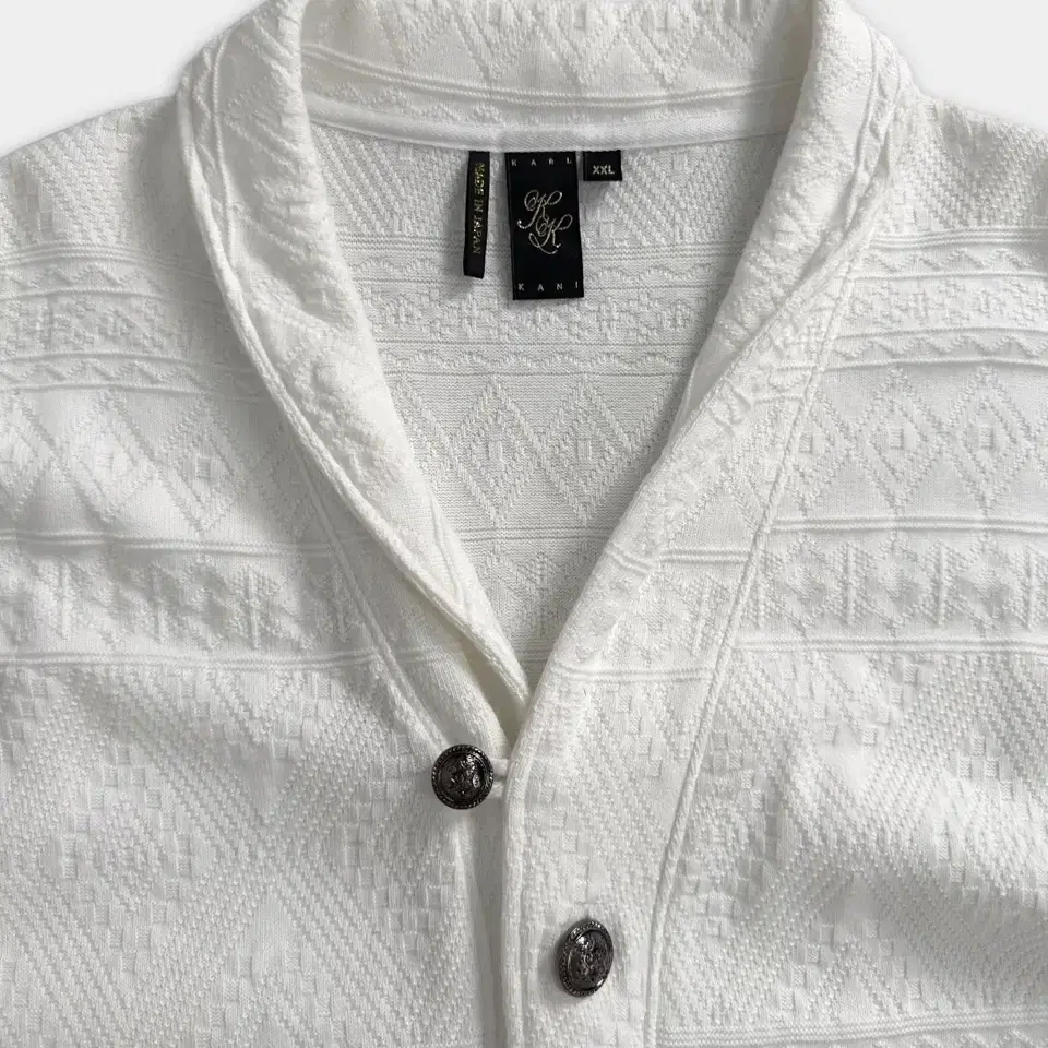 karl kani white diamond cardigan