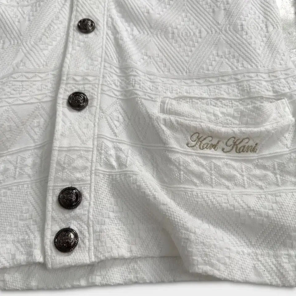 karl kani white diamond cardigan