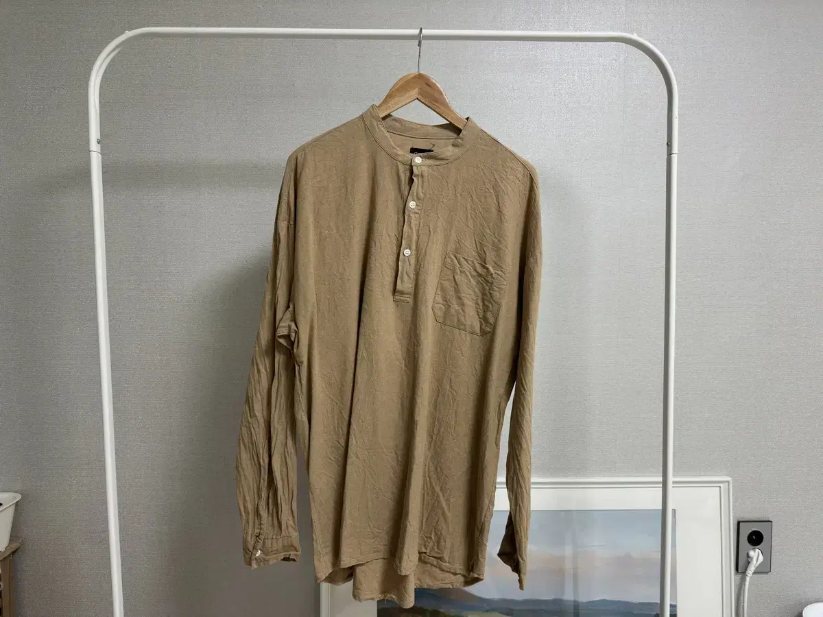 Gift original, Henry's linen shirt, beige, L